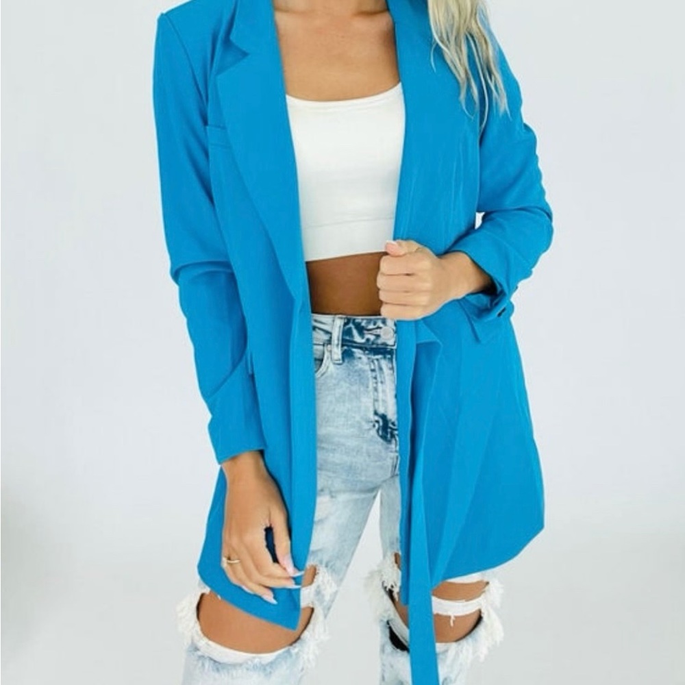 Bibi Blue Blazer Wrap with Tie Brand New Size XL